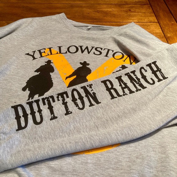 T Shirt Long Sleeve " Yellowstone " Gray Orange Pullover Womens 2XL 5.2.4:A-0009 - Picture 4 of 7